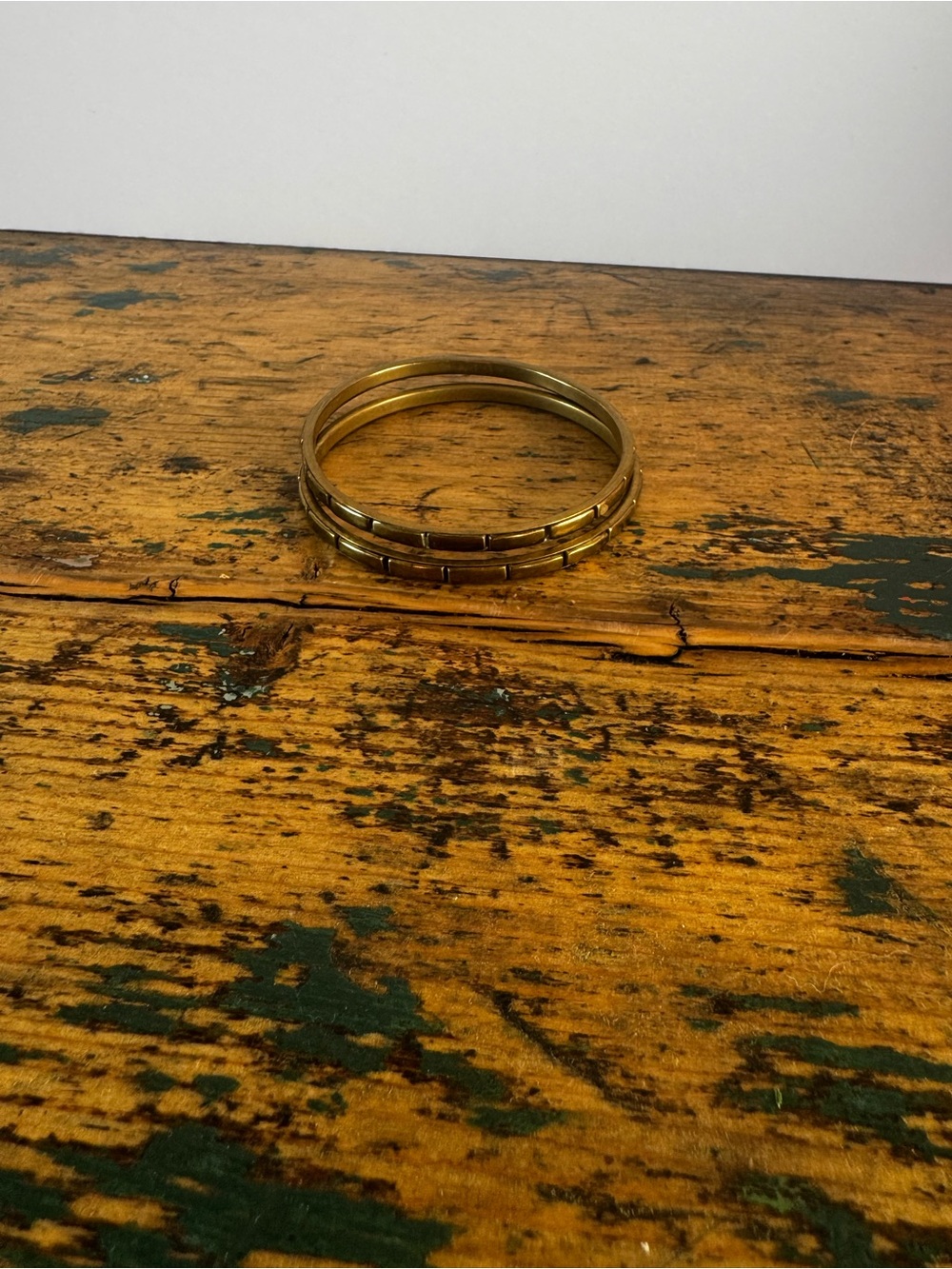 Gold-Tone Stacked Bangle Bracelet - Elegant Women's Jewelry